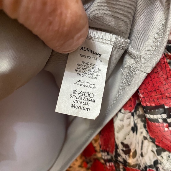 THE PANTS STORE - ADRIENNE Red/Black Snakeskin Pattern Dress Size Medium - Picture 9 of 10